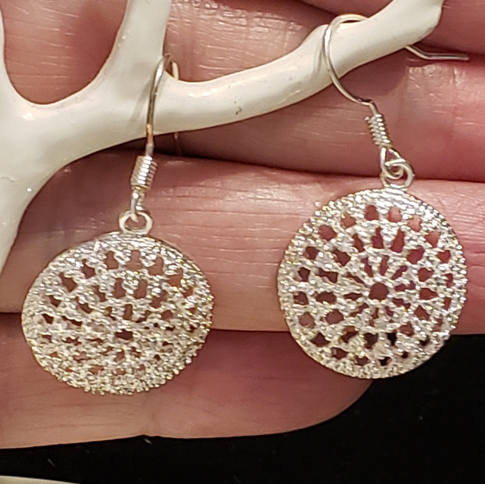 Brand New S.P. Earrings, French Wires Delicate & Lightweight, Intricate, Sparkle